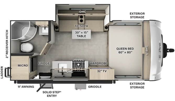 Forest River Flagstaff E-Pro E19FBS Floorplan