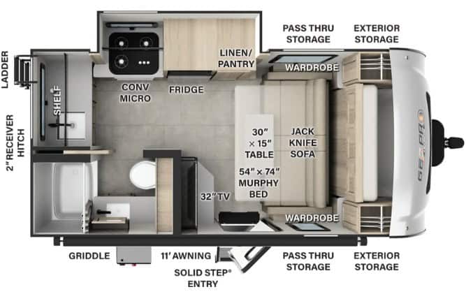 Forest River Rockwood Geo Pro G15FBS Floorplan