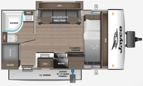 Jayco Jay Feather Micro 166FBS Floor Plan