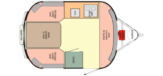 Scamp 13 Standard Trailer Floorplan