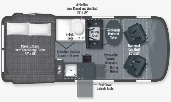 Winnebago Revel 44E Floorplan