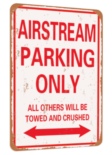 Airstream Parking Only Vintage Look Fun Metal Tin Sign
