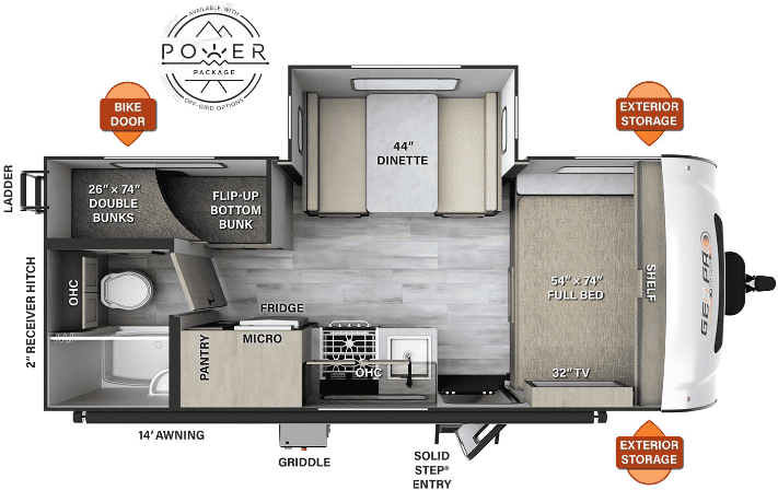 Forest River Rockwood Geo Pro G20BHS Floorplan