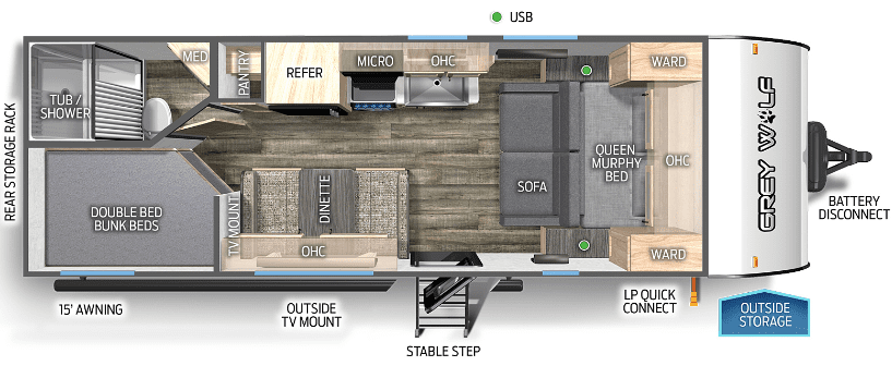 Forest River Grey Wolf 22MKSE Floor Plan
