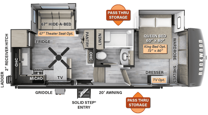 Forest River Rockwood Ultra Lite 2442BS Floorplan