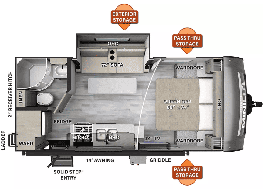 Forest River Rockwood Mini Lite 2109S Floor Plan