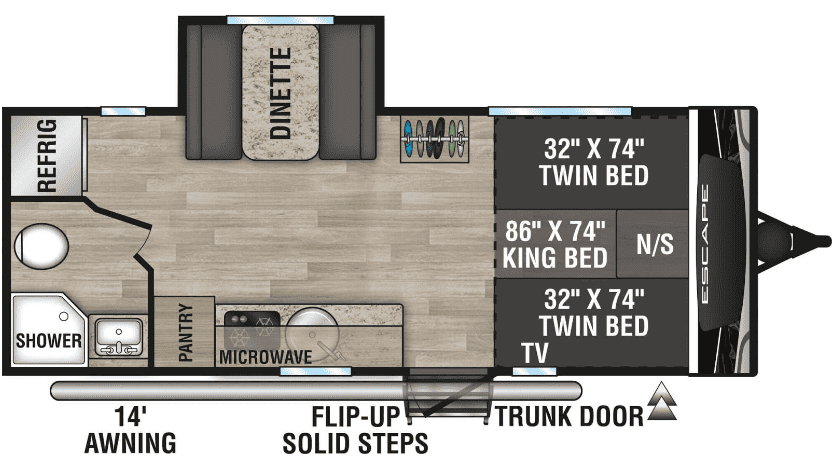 KZ RV Escape E201TB Floor Plan