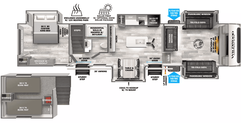 Forest River Wildwood Heritage Glen 378FL Floorplan