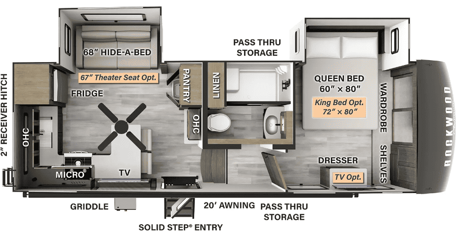 Forest River Rockwood Signature 281RK Floorplan