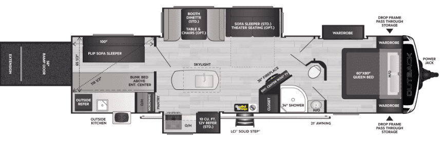 Keystone RV Outback 335CG Floorplan