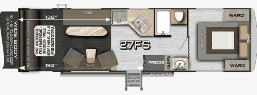 Northwood Desert Fox 27FS Floorplan