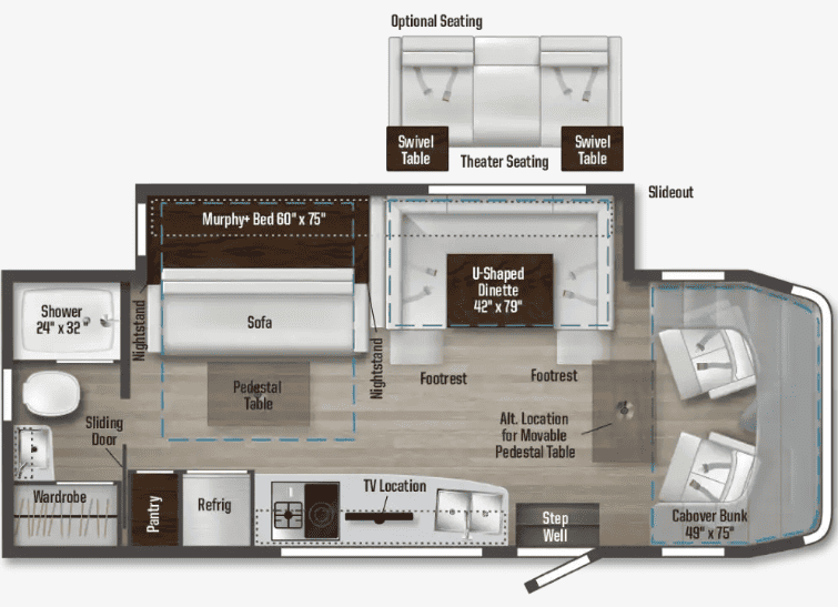 Winnebago Navion 24D Floorplan