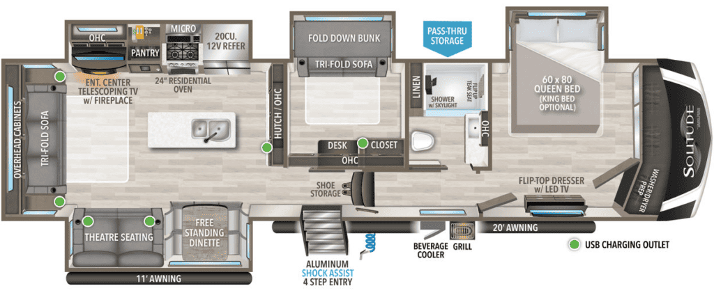 Grand Design Solitude 378MBS Floorplan