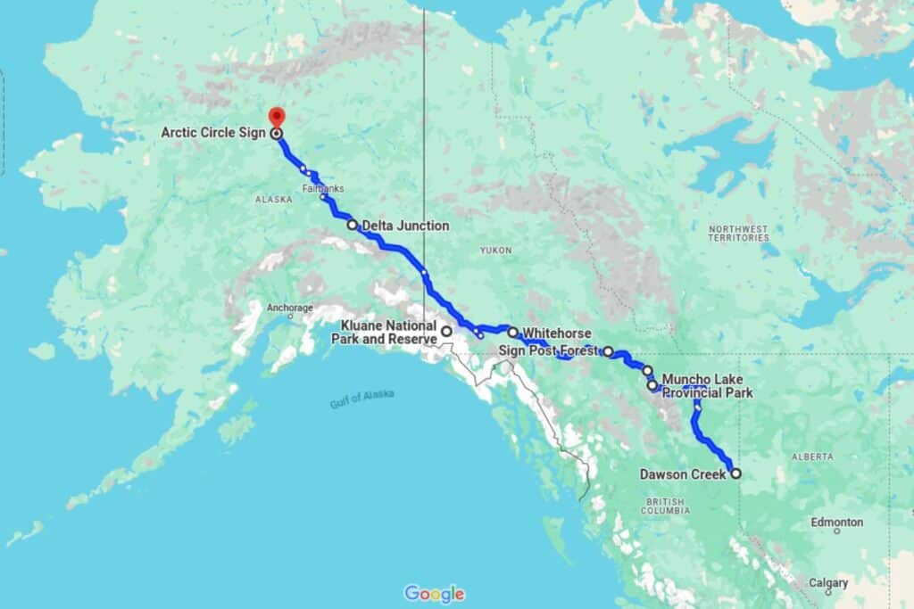 Alaska Highway Route