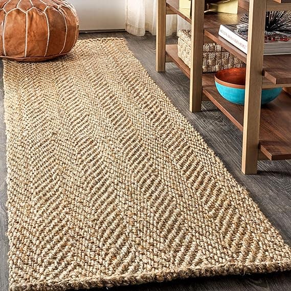 Espina Hand Woven Herringbone Chunky Jute Indoor Area -Rug Bohemian Farmhouse