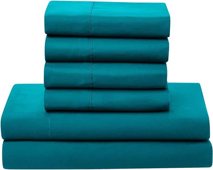 Sweet Home Collection 5 Piece Comforter Set Solid Color Teal Twin