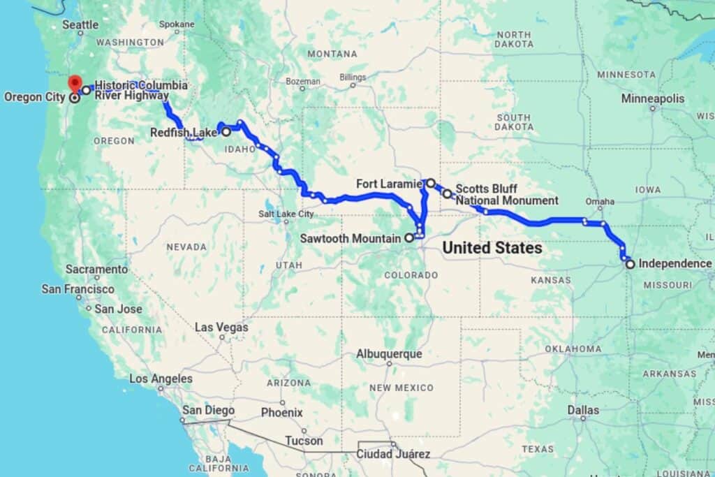 The Oregon Trail Route