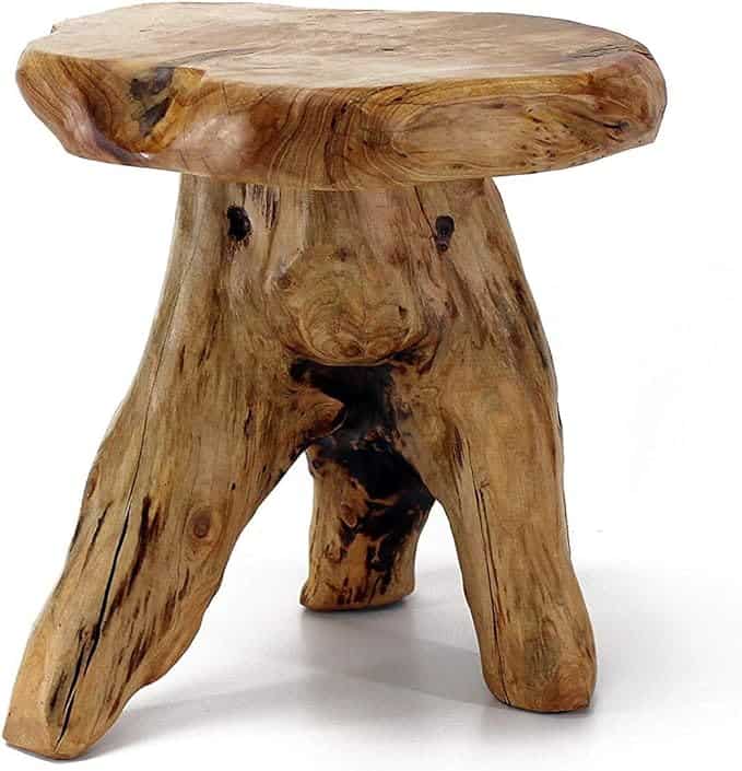 Pop Up Camper Makeover Tree Stump Stool Live Edge Side Table, Plant Stand, Mushroom Stool