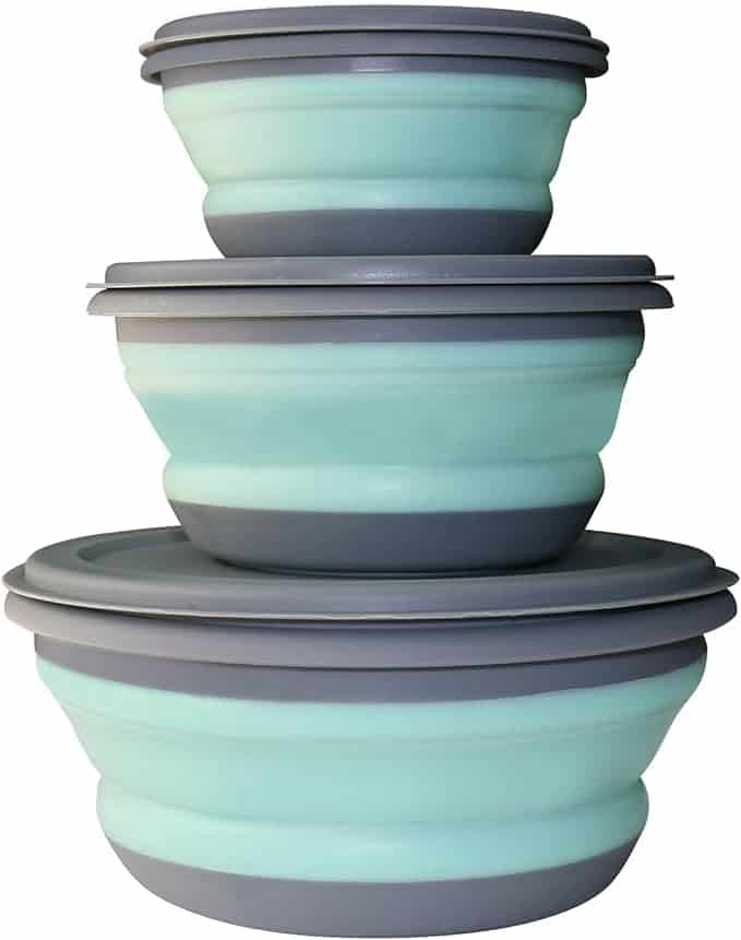 3 PCs Food Grade Silicone Collapsible Bowls