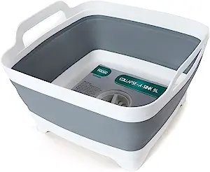 Collapsible Dish Basin with Drain Plug