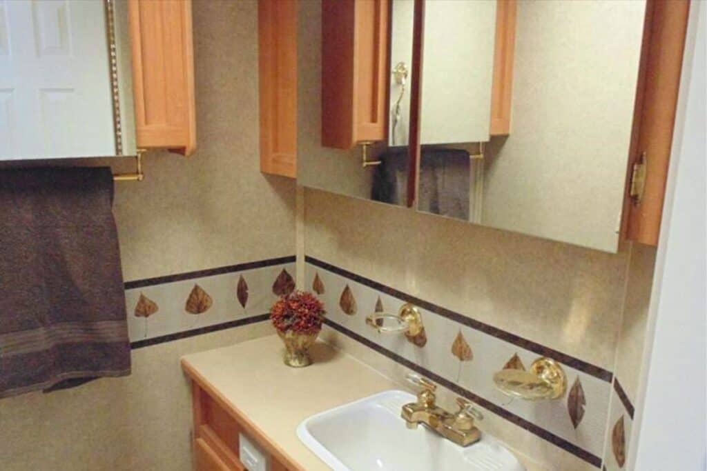 Dated RV Bathroom Before Remodel