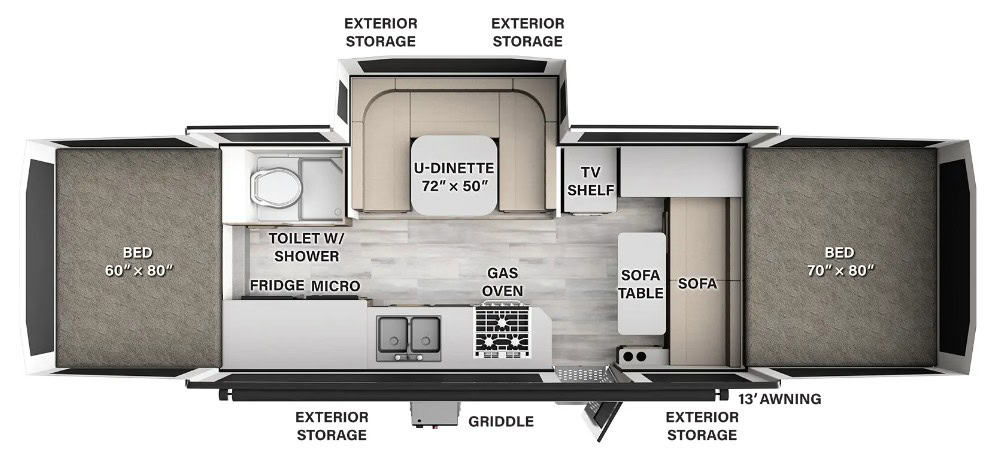 Forest River Rockwood Tent High Wall Series HW296 Floorplan