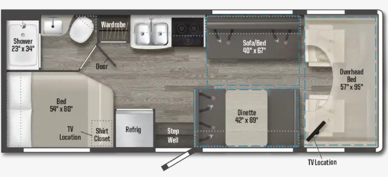 Winnebago Minnie Winnie 25B Floorplan