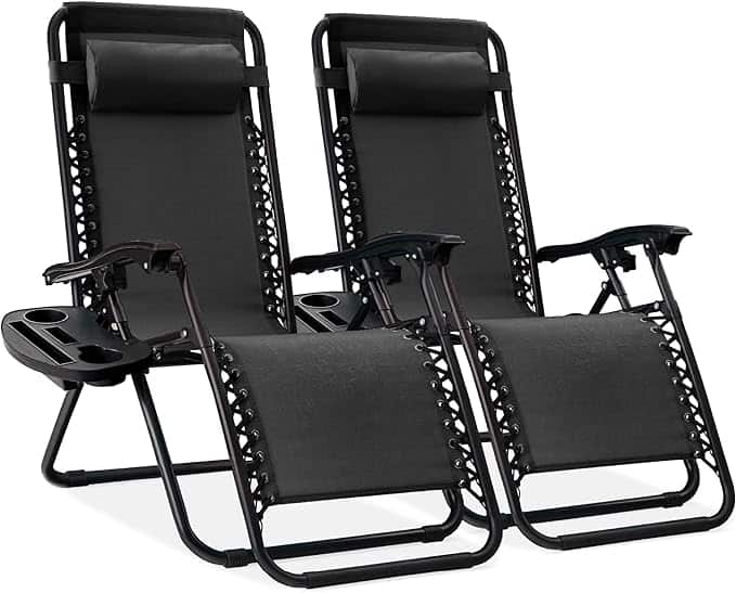 Adjustable Steel Mesh Zero Gravity Lounge Chairs