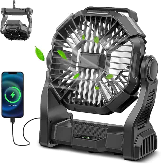 CONBOLA Portable Rechargeable Camping Fan