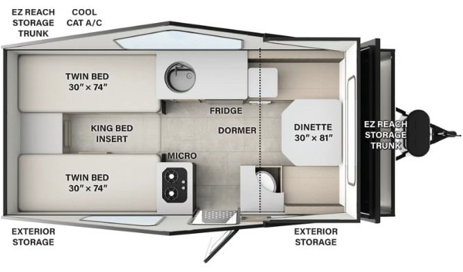 Forest River Rockwood Hard Side Pop-up Campers A213HS Floorplan