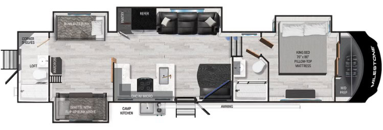 Heartland Milestone 386BH Floorplan