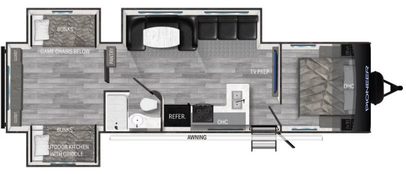 Heartland Pioneer BH335 Floorplan