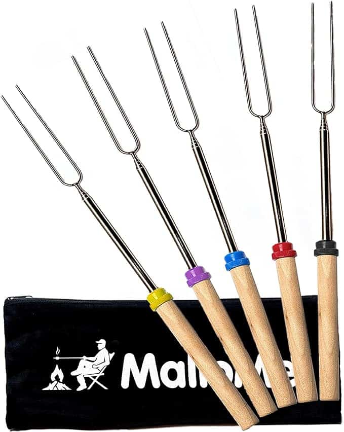 MalloMe Campfire Marshmallow Roasting Sticks - Hot Dog Forks