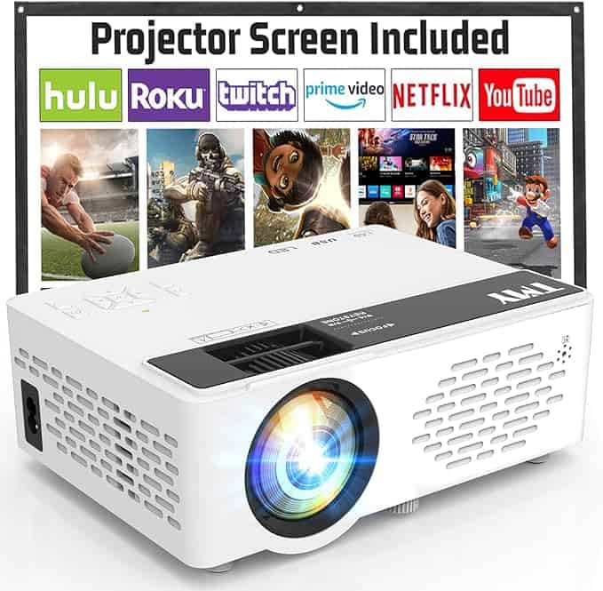 TMY Mini Portable Bluetooth Projector with Screen