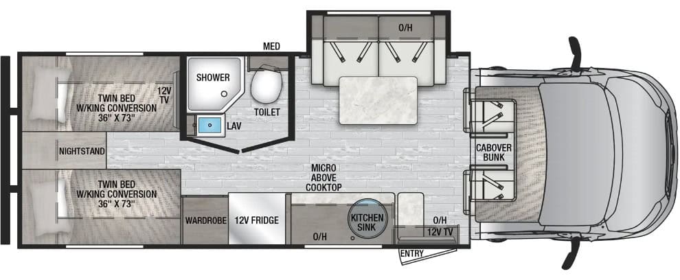 East to West Alita 23TK Floorplan