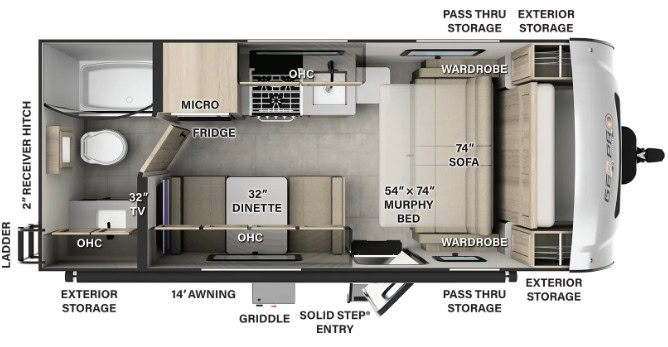 Forest River Rockwood Geo Pro G19FD Floorplan