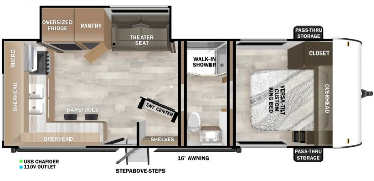 Forest River Salem 22ERAS Floorplan