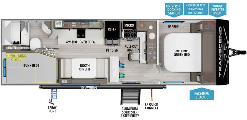 Grand Design Transcend Xplor 24BHX Floorplan