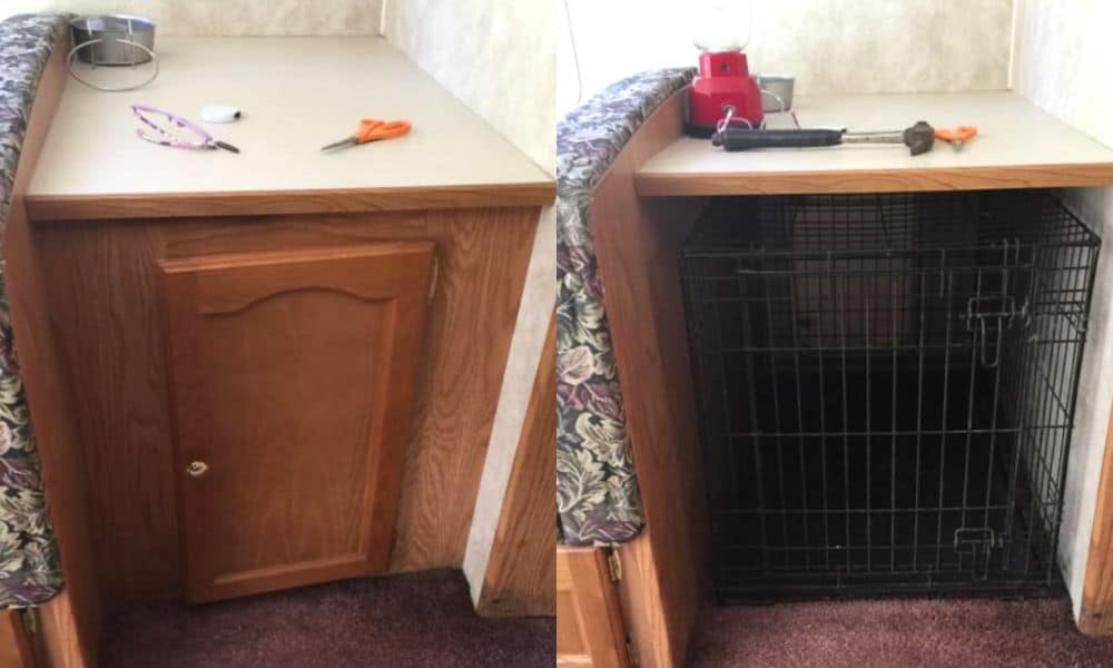 Dog Cage RV Cabinet Removal