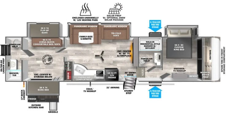 Forest River Heritage Glen 356QB Floorplan