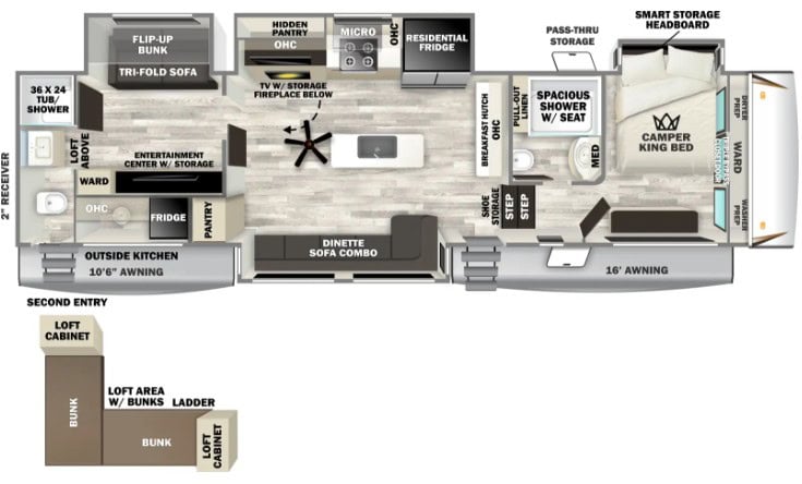 Forest River Sabre 38DBL Floorplan