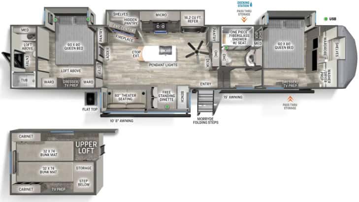 Forest River Sandpiper 4002FB Floorplan