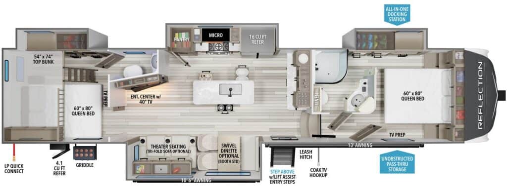 Grand Design Reflection 362TBS Floorplan