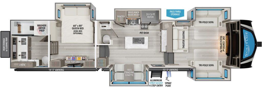 Grand Design Solitude 380FL Floorplan