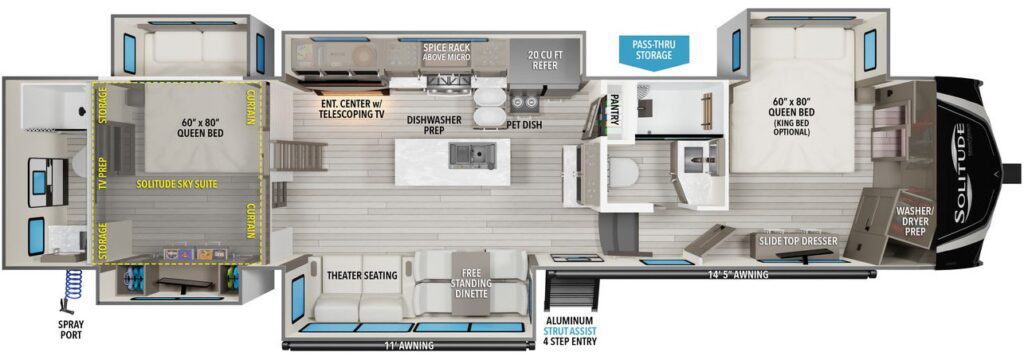 Grand Design Solitude 391DL Floorplan