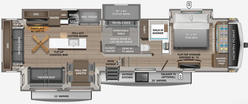 Jayco North Point 377RLBH Floorplan