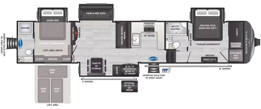 Keystone Montana 3915TB Floorplan