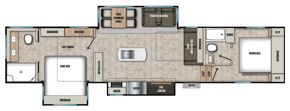 Shasta Phoenix 381DBL Floorplan