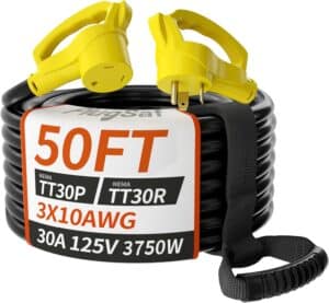 50 FT 30 Amp RV Extension Cord Outdoor with Grip Handle