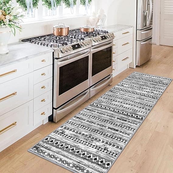 Black Aztec Kitchen Runner